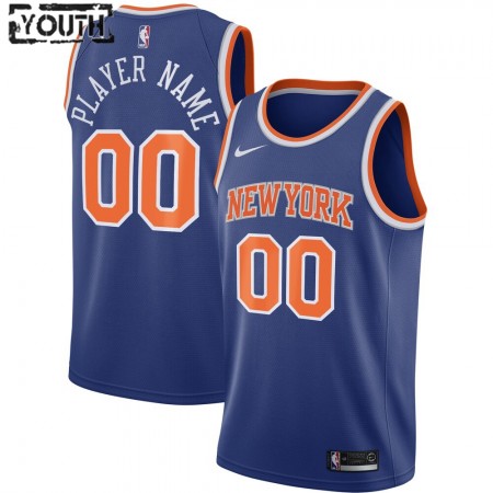 Kinder NBA New York Knicks Trikot Benutzerdefinierte Nike 2020-2021 Icon Edition Swingman